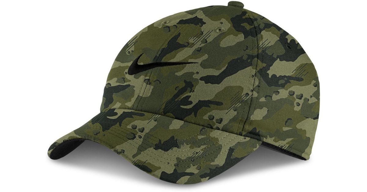 Nike Aerobill Dri-fit Camo-print Cap in Green for Men | Lyst