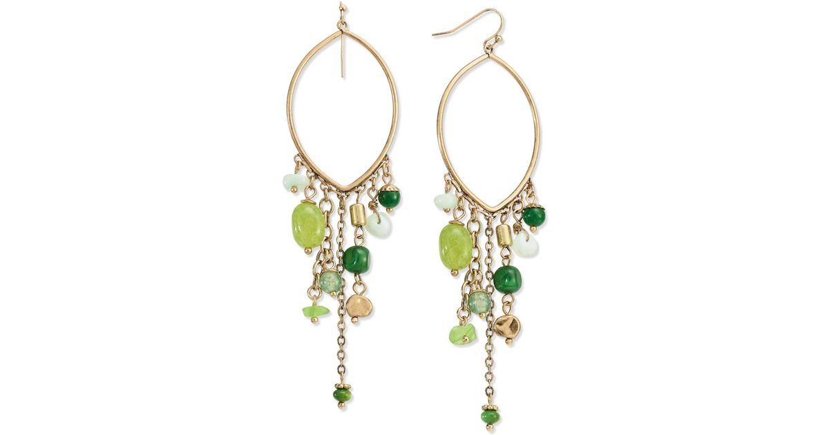 Swarovski Gold-Tone Green Kite-Cut Crystal Stud Earrings | CoolSprings  Galleria