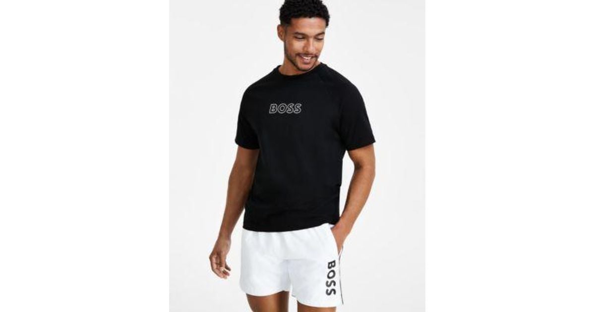 BOSS Boss By Logo Graphic T Shirt Logo Print 6 Swim Trunks Created For ...