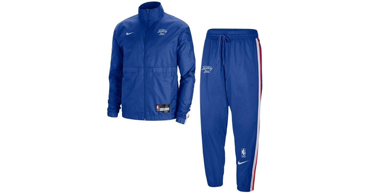 Men's Nike Black Philadelphia 76ers Courtside Tracksuit Full-Zip