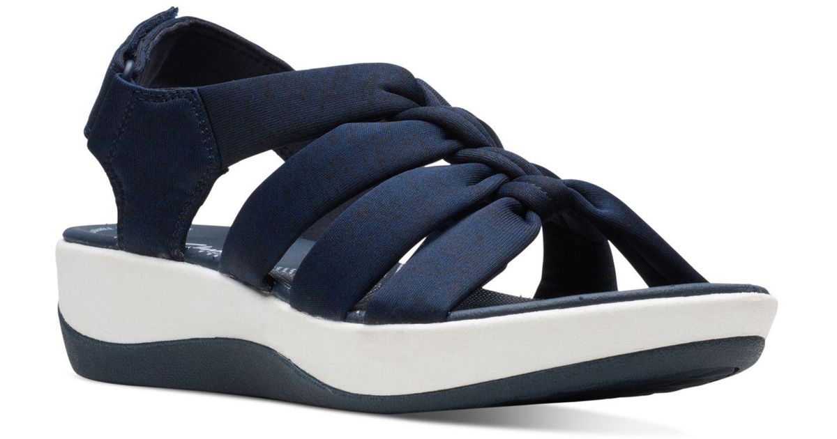 Clarks Cloudsteppers Arla Fern Strappy Slingback Sandals in Blue | Lyst