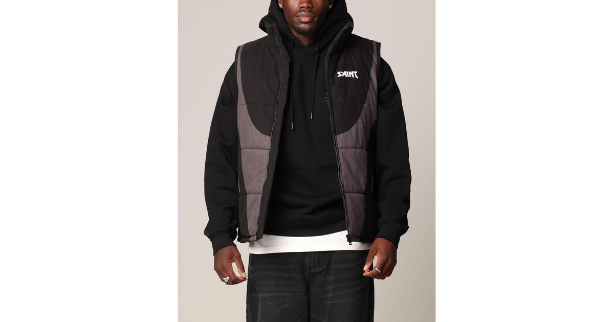 Saint Morta Rage Puffer Vest in Black for Men | Lyst