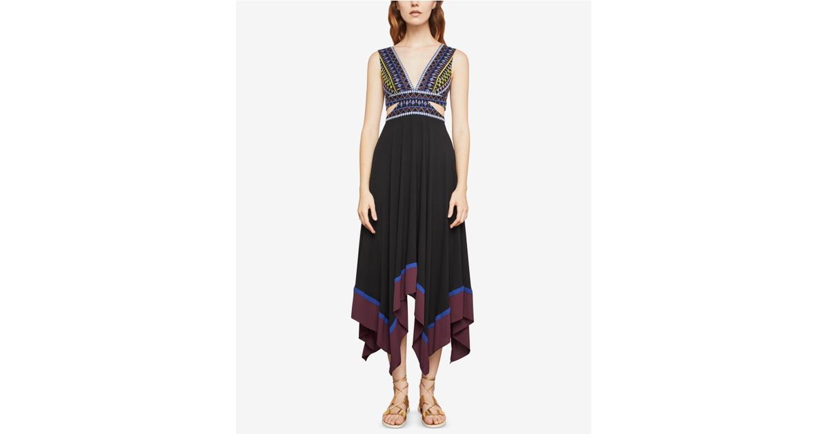 bcbg embroidered handkerchief dress