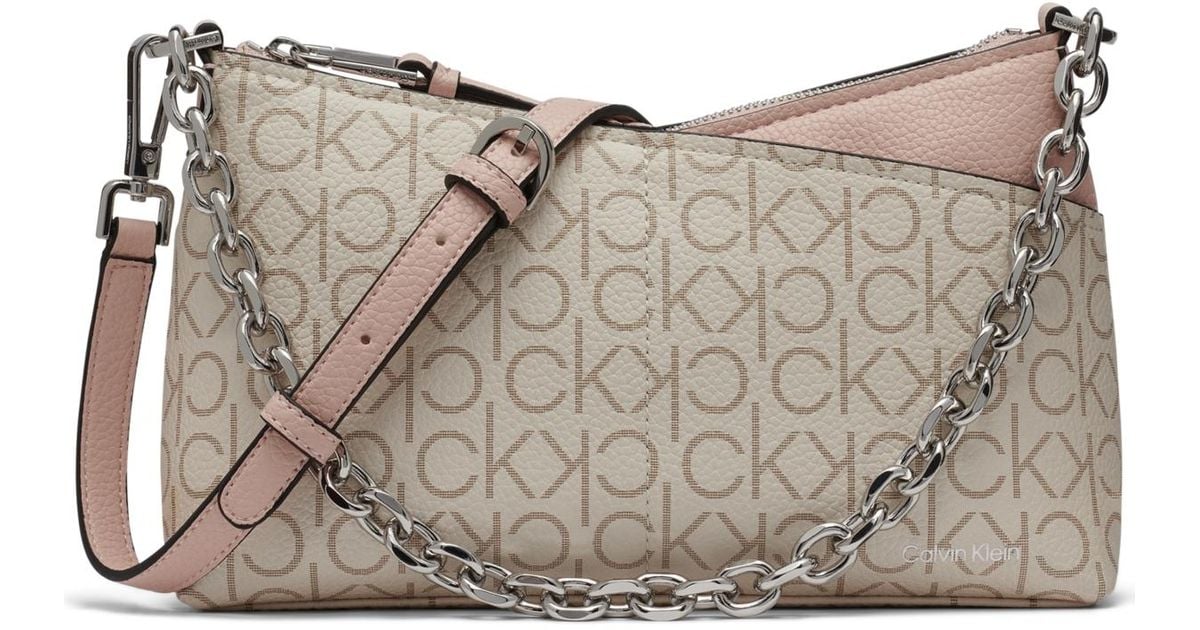 Calvin Klein Zoe Chain Mini Crossbody Bag in Gray | Lyst