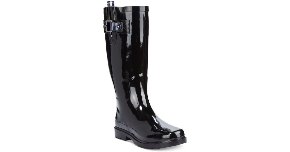 nautica black rain boots