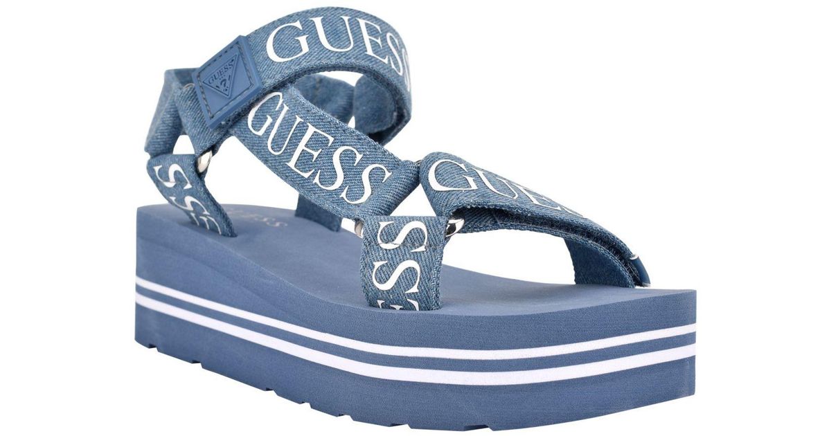 Guess Avin Logo Sport Sandals in Blue | Lyst Canada