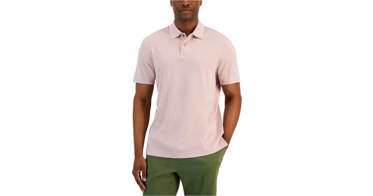 Alfani Regular-fit Solid Supima Blend Cotton Polo Shirt, Created For ...