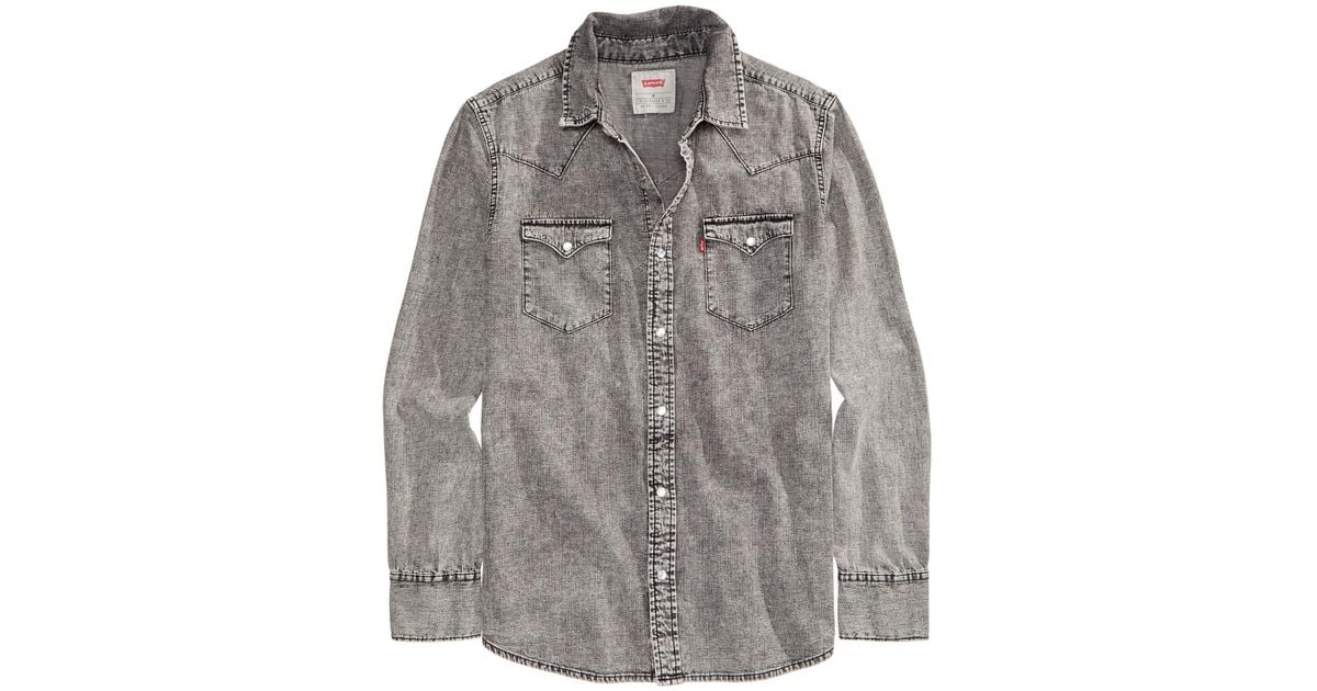 levi's grey denim shirt