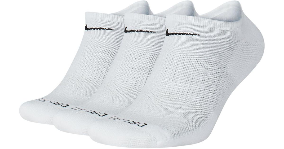 Accommodatie functie Geliefde Nike 3pk Dri-fit 1/2 Cushion No Show Socks in White for Men | Lyst