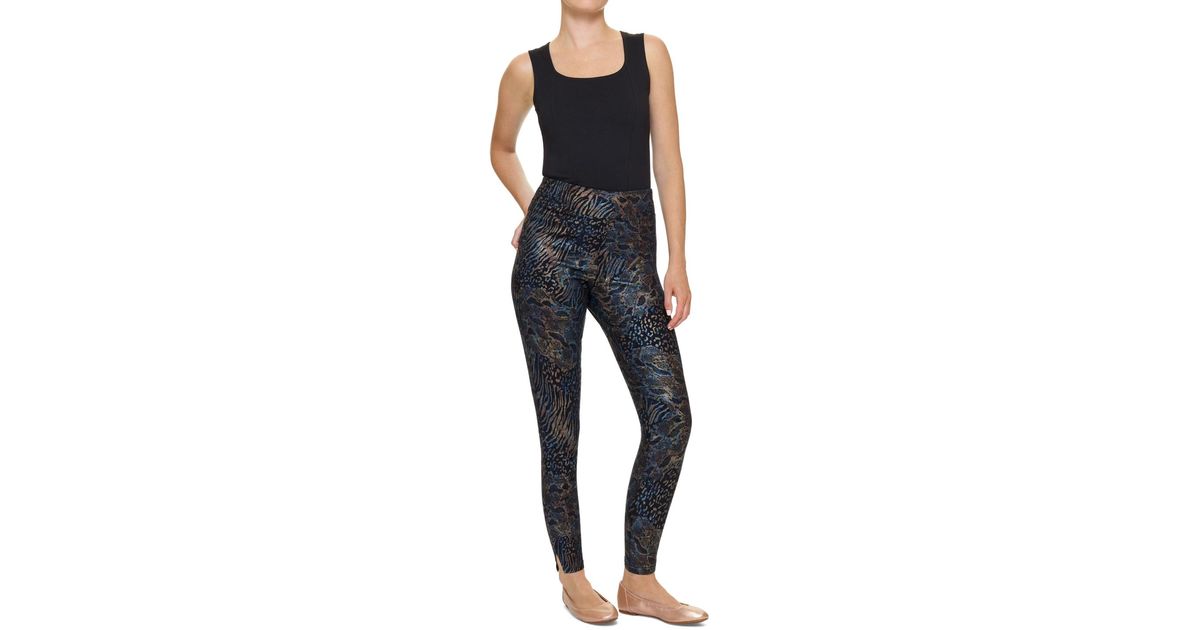 Hue High rise Mixed Animal print leggings in Blue Lyst