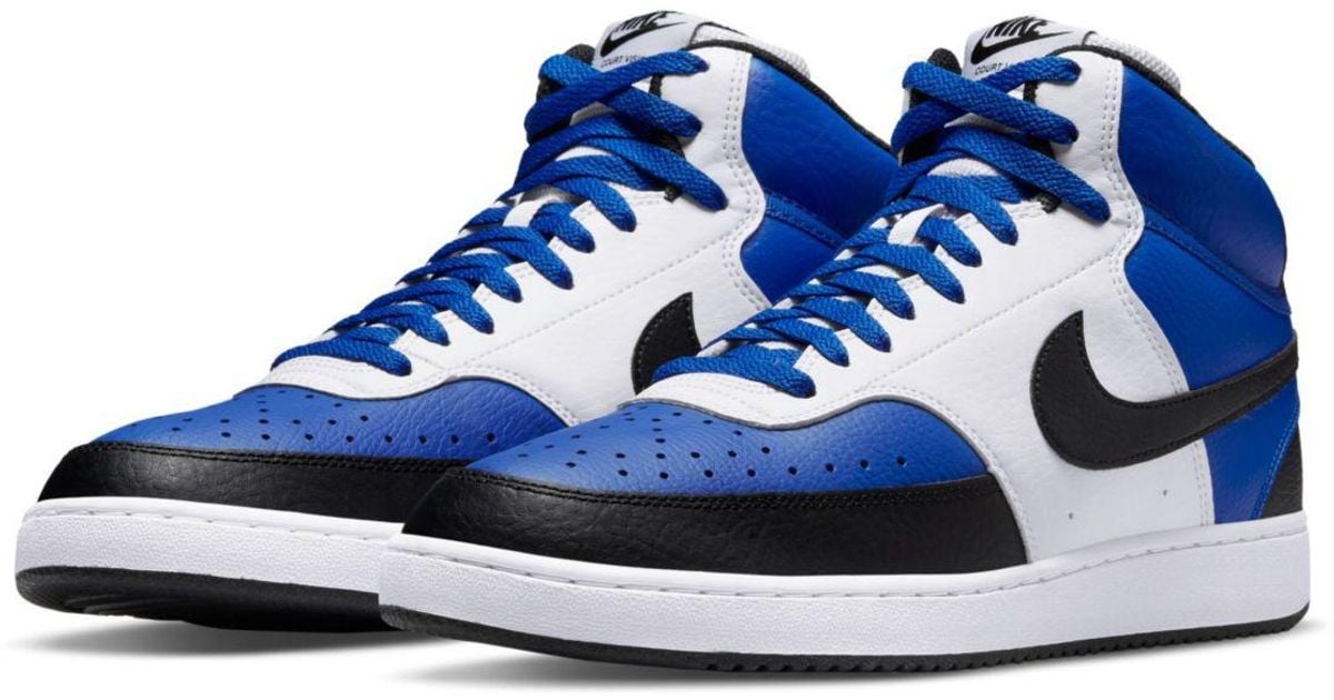 Nike Rubber Court Vision Mid Casual Sneakers From Finish Line in Blue Nike Rubber Court Vision Mid Casual Sneakers From Finish Line in Blue