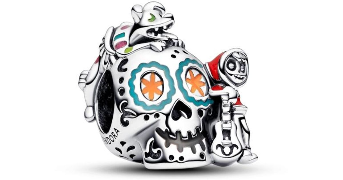PANDORA Disney Sterling Silver Pixar Coco Miguel Dante Skull Glow-in ...