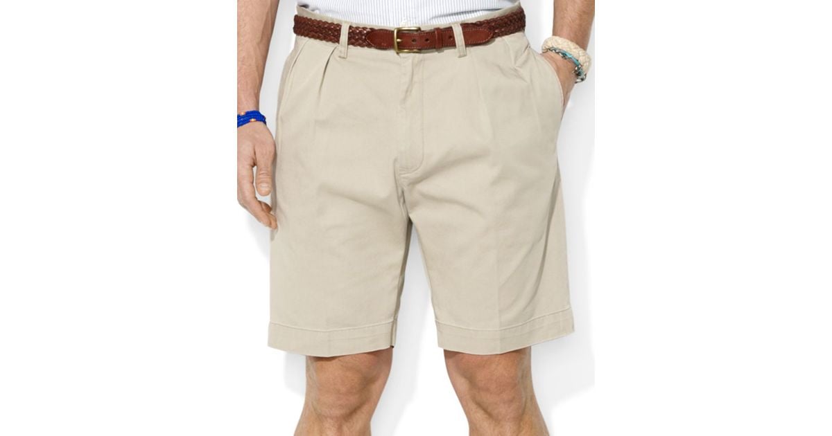 Polo ralph lauren Men's Core Classicfit Pleated Chino Shorts in Brown