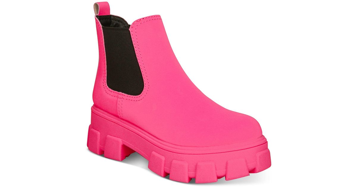 Circus by Sam Edelman Darielle Lug Sole Chelsea Boots in Pink | Lyst
