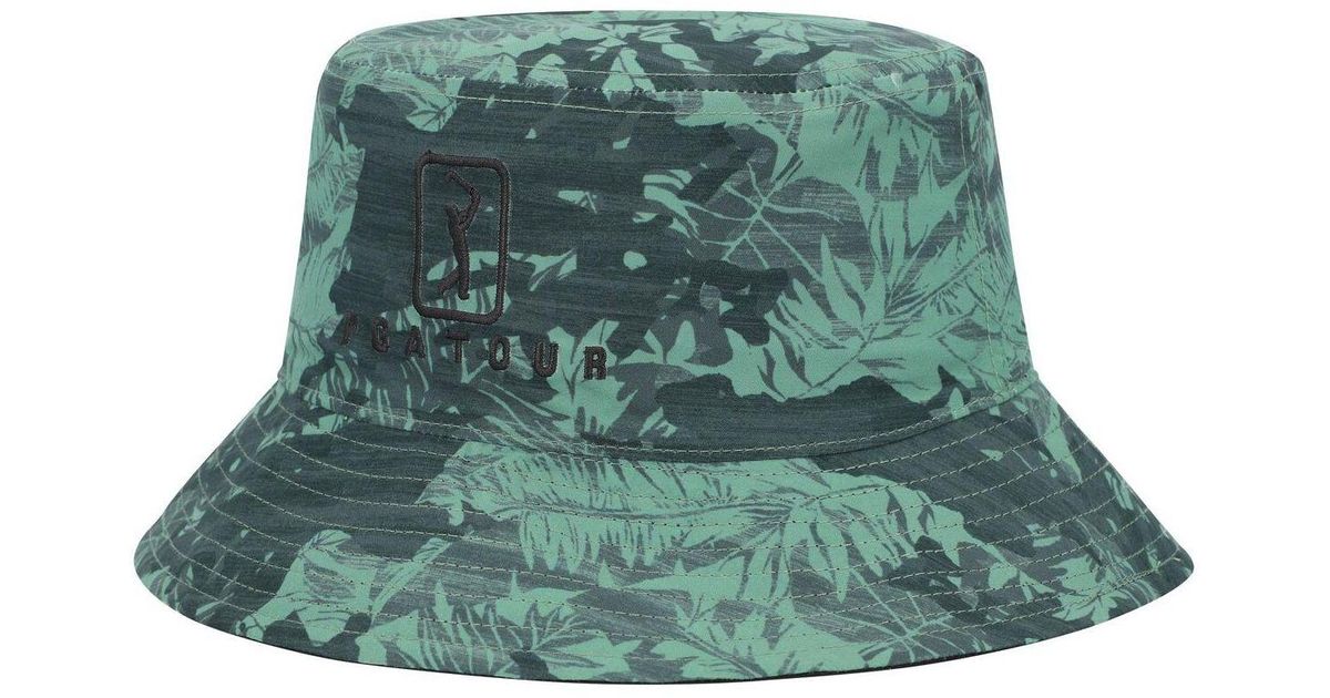 PGA TOUR Green, Black Reversible Bucket Hat for Men Lyst