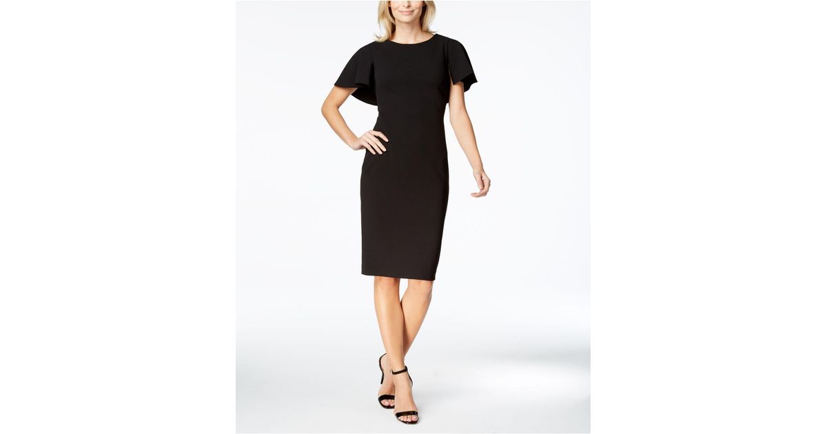 calvin klein capelet sheath dress