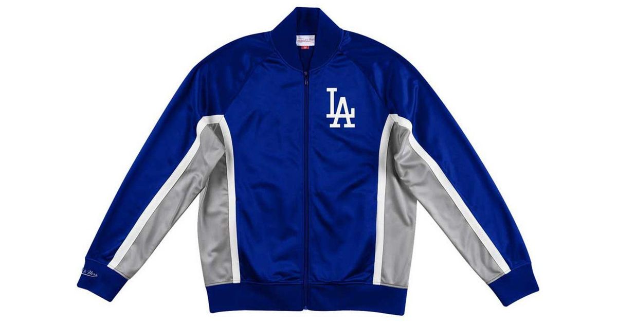 Mitchell & Ness Satin Los Angeles Dodgers Twotone Game Track Jacket in