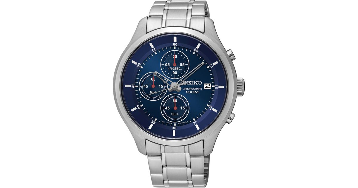 seiko limited edition men's chronograph special value stainless steel bracelet watch 43mm