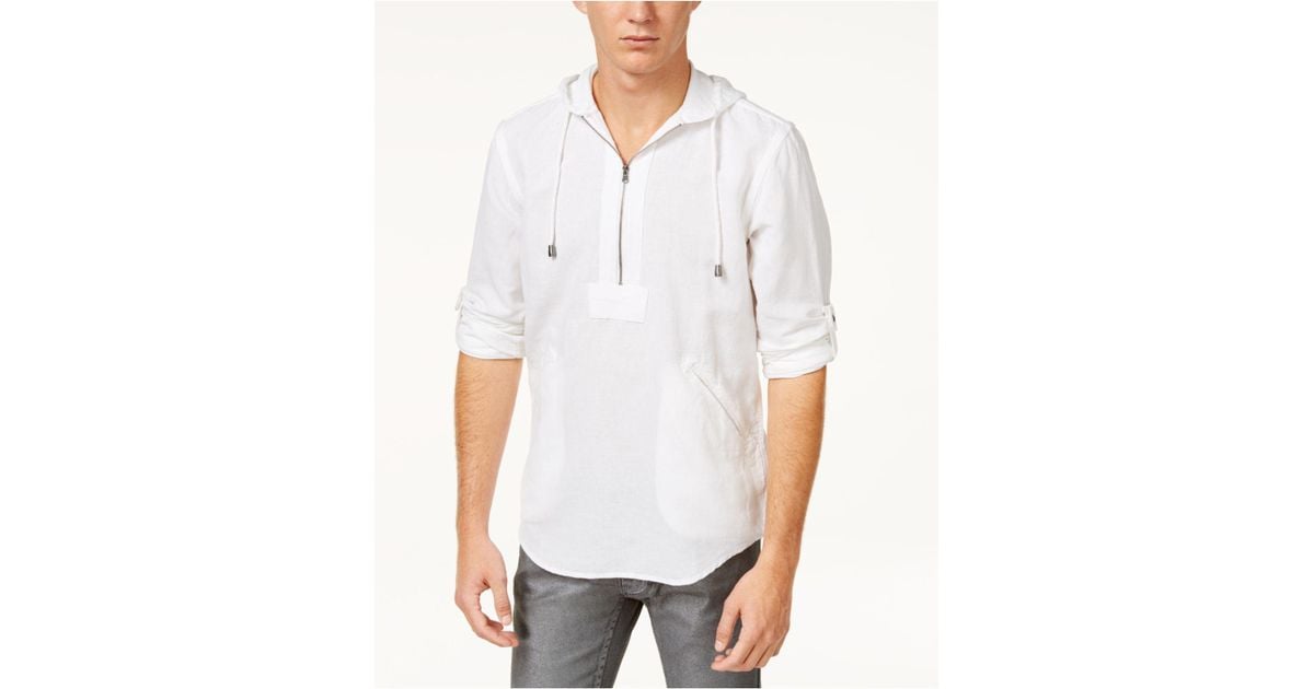 INC International Concepts Mens Garment Dye Linen Shirt 