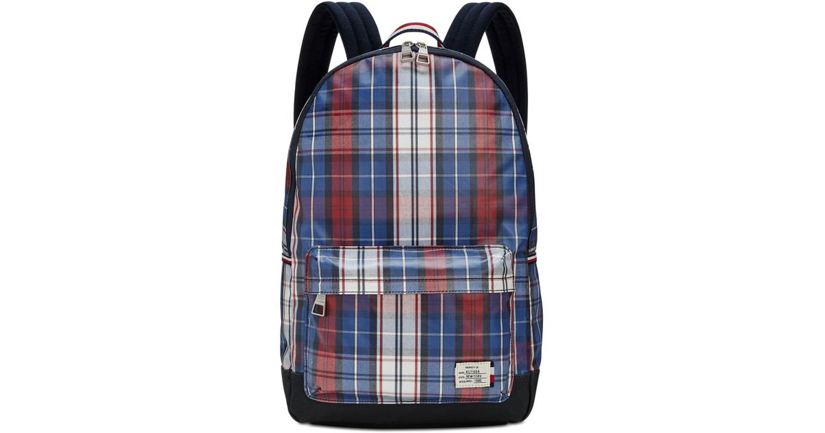 tommy hilfiger plaid backpack
