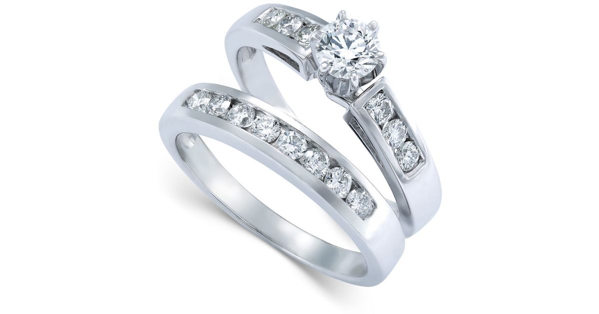  Macy s  Diamond Engagement  Ring  Bridal  Set In 14k White  