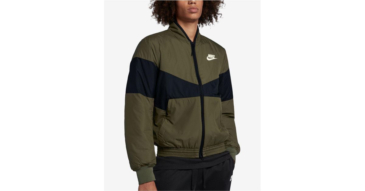 nike olive bomber jacket