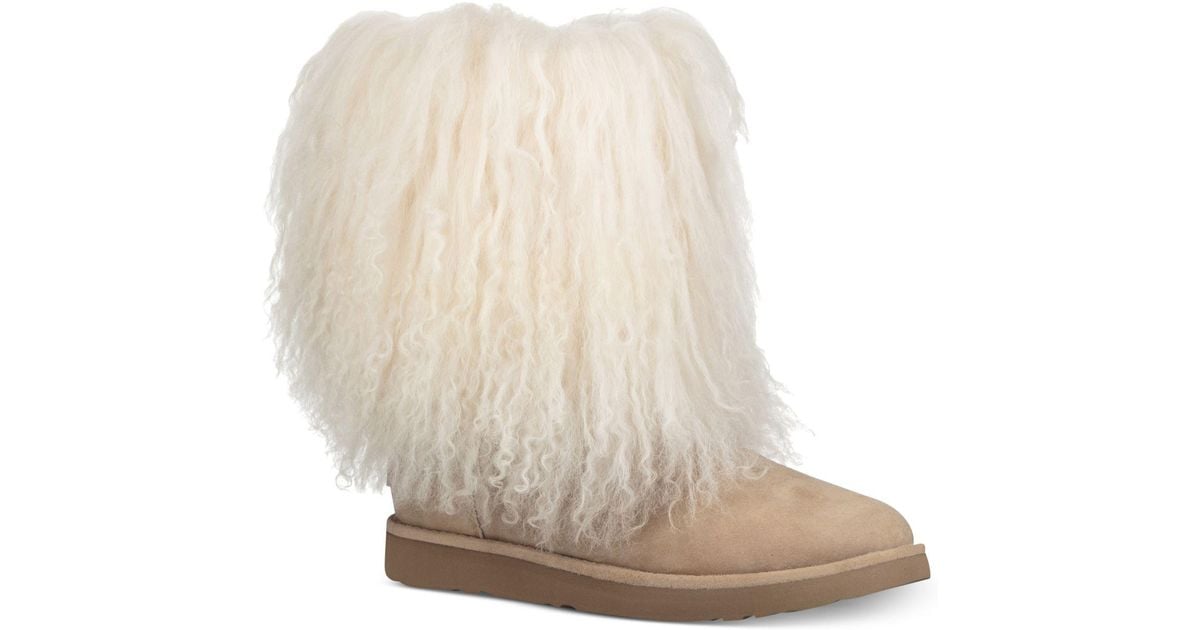 UGG Fur Lida Boots in Natural - Lyst