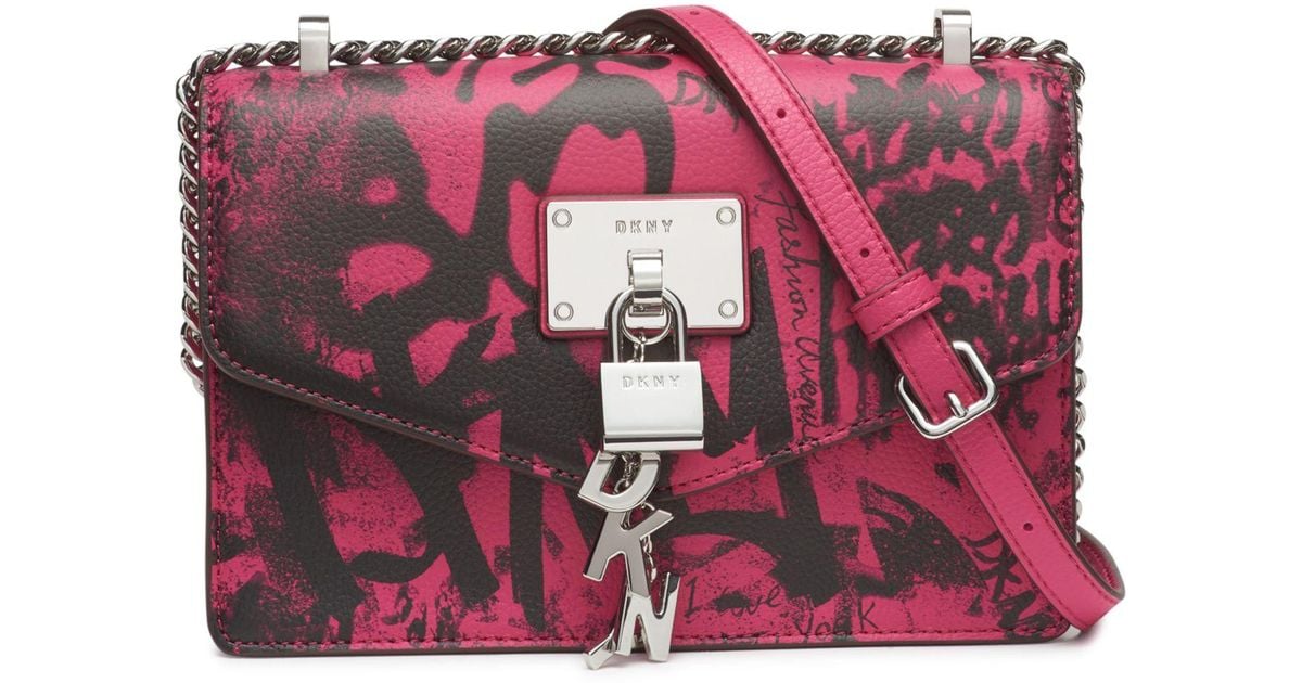 DKNY Elissa Graffiti Logo Leather Shoulder Bag, Created For Macy's in Pink  | Lyst