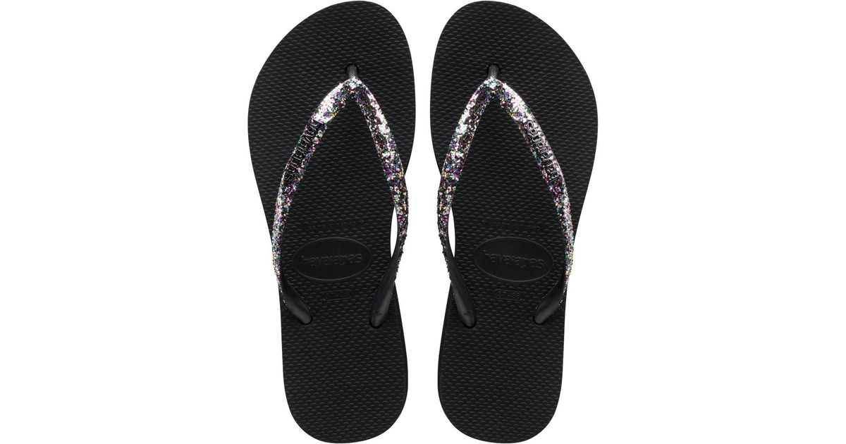 havaianas black slim sparkle