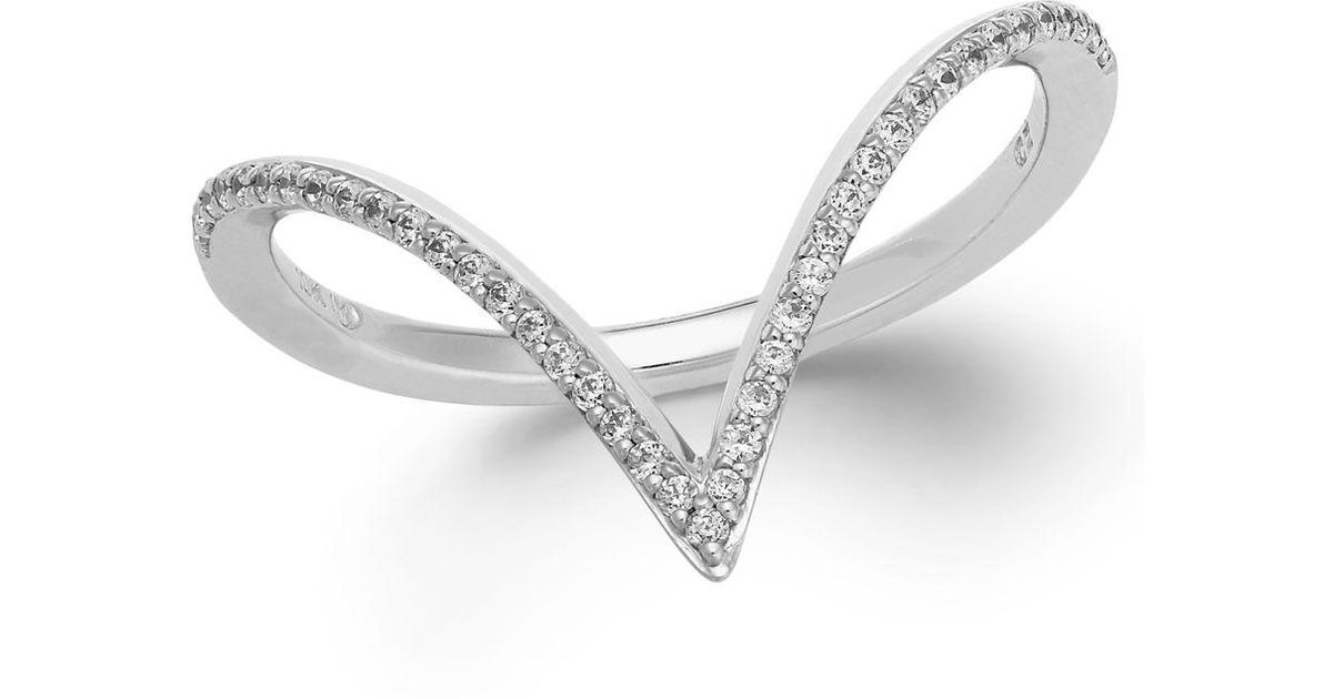 Wrapped in Love Diamond V-shaped Ring In 10k White Gold (1/6 Ct. T.w ...
