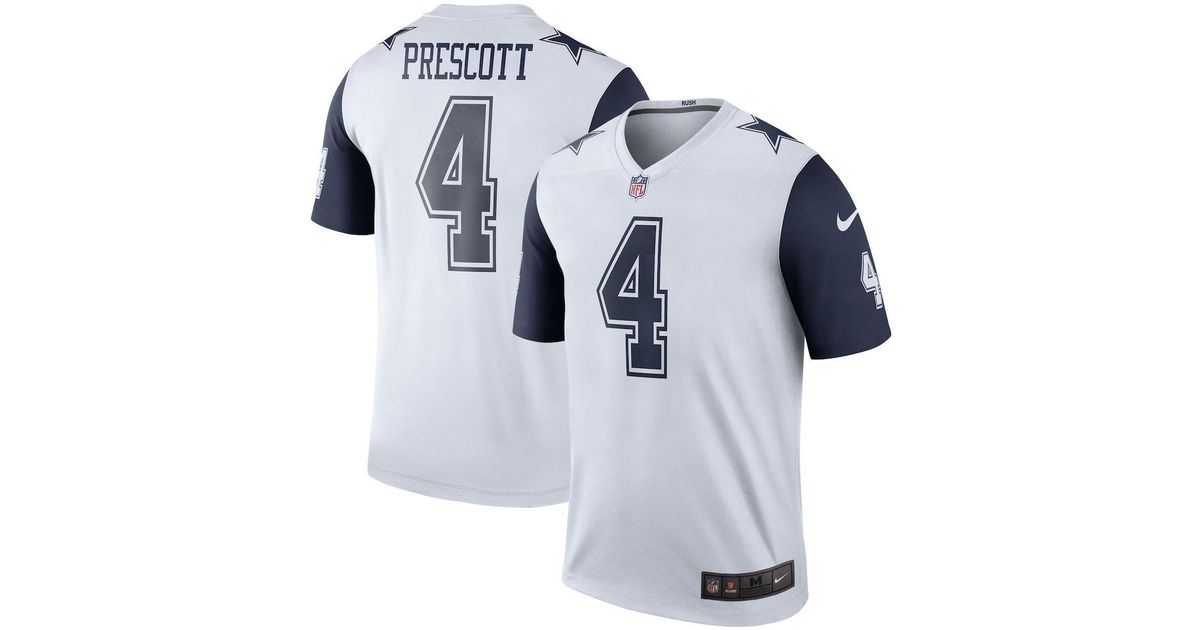 Nike Synthetic Dak Prescott White Dallas Cowboys Color Rush Legend Player Jersey for Men | Lyst