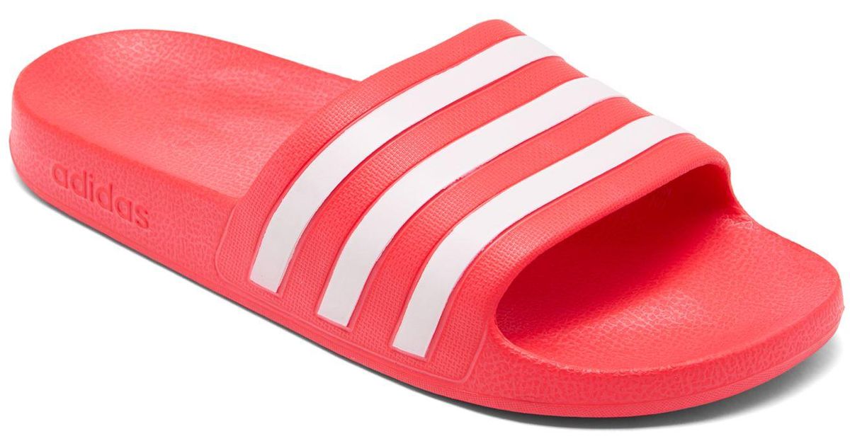 Adidas Synthetic Originals Adilette Aqua Slide Sandals From Finish Line In Red Lyst Adidas Synthetic Originals Adilette Aqua Slide Sandals From Finish Line In Red Lyst