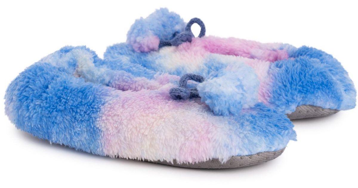 muk-luks-tie-dye-ballerina-slipper-sock-in-purple-blue-blue-lyst
