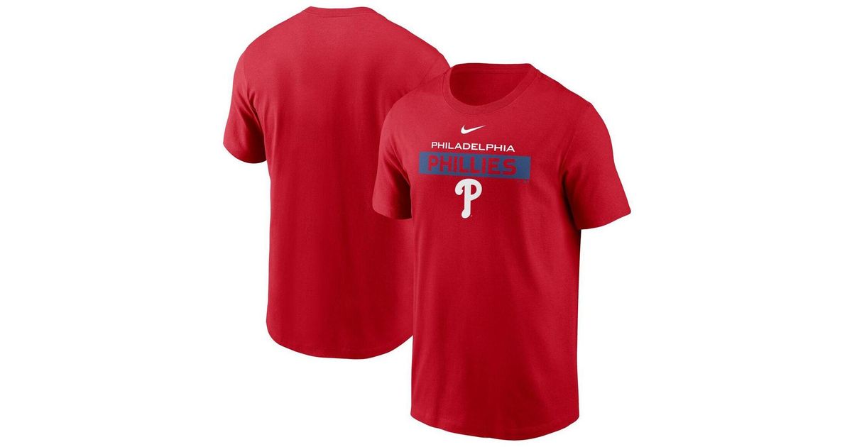 Nike Cotton Red Philadelphia Phillies Team T-shirt | Lyst