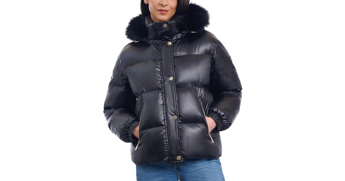 Michael kors fur deals trimmed bomber jacket