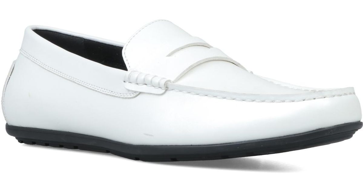Alfani Men’s White Perforated Leather Slip-On Loafers Alfani White Slip-Ons for Men | Mercari main image 3