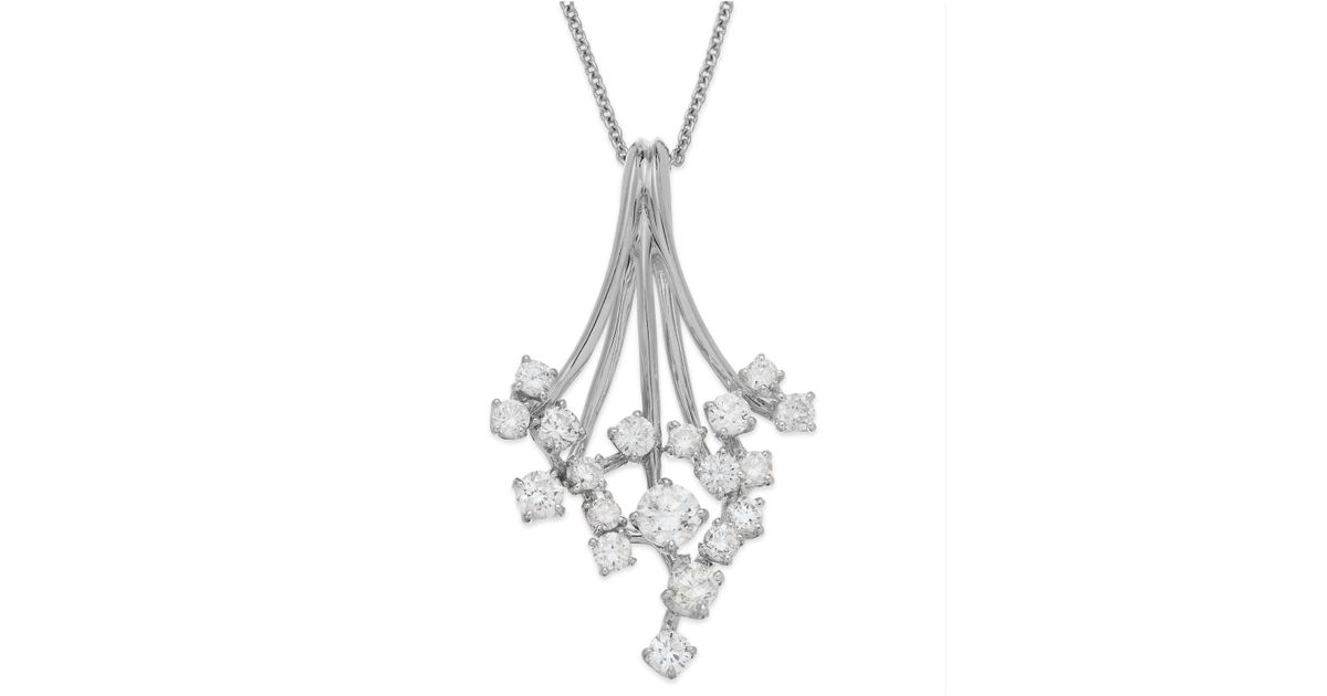 Effy Diamond Waterfall Pendant Necklace In 14k White Gold (3/4 Ct. T.w