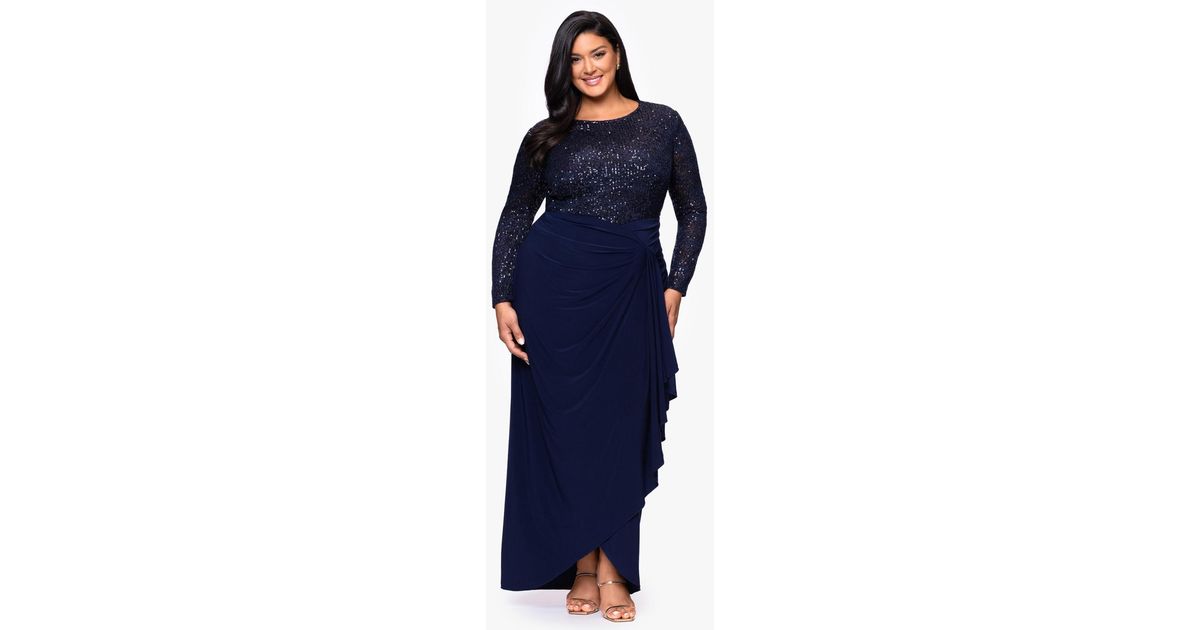 Adam Wrap B & A by Betsy and Adam Plus Size Wrap Skirt Dress in Blue | Lyst