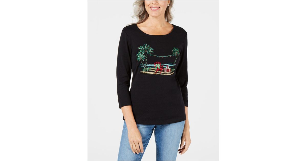 macys karen scott christmas tops