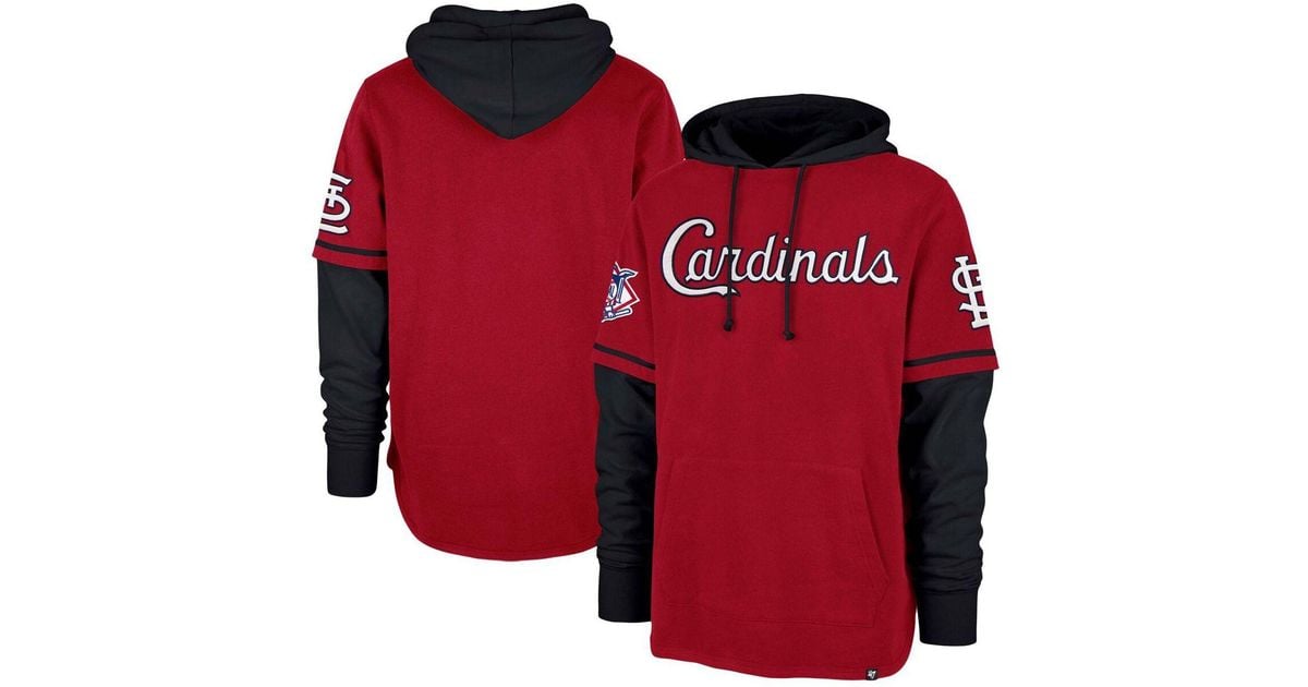 47 Brand Red St. Louis Cardinals Trifecta Shortstop Pullover Hoodie for ...
