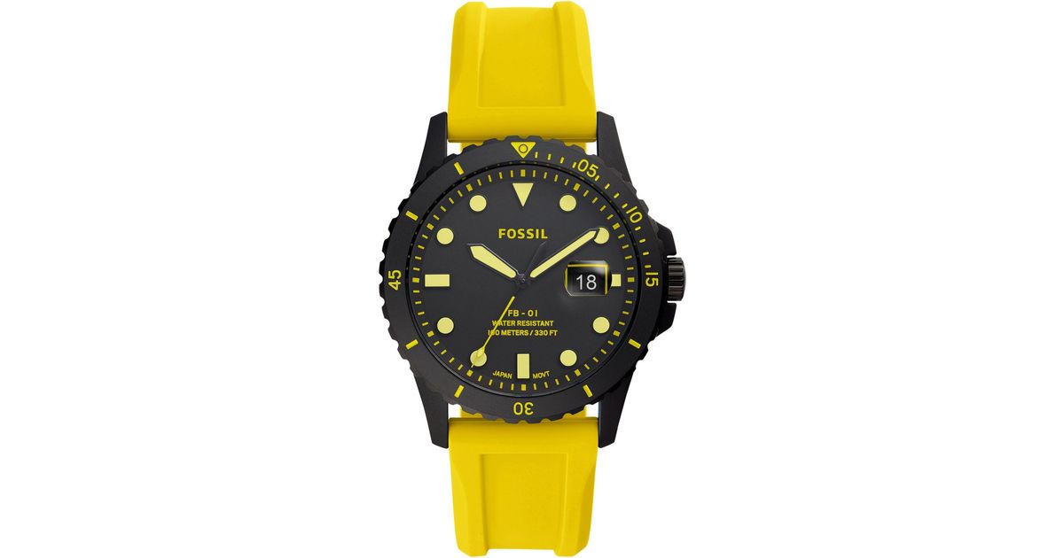 Fossil Fb-01 Yellow Silicone Strap 