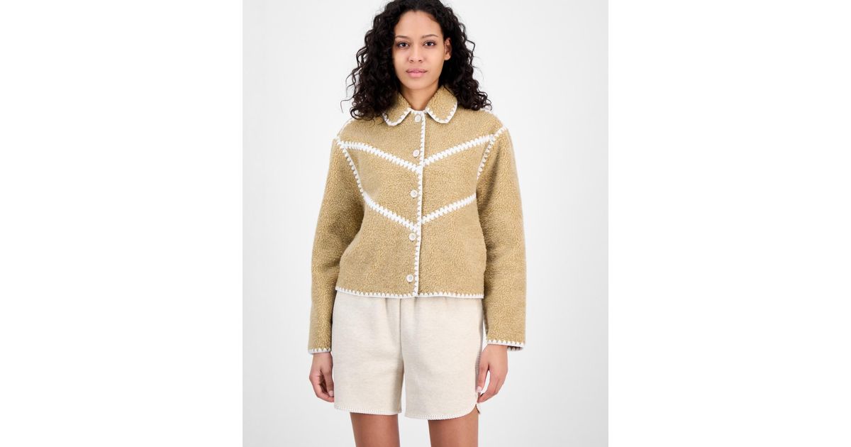 UGG Ellison Fluff Shell Jacket in Natural | Lyst