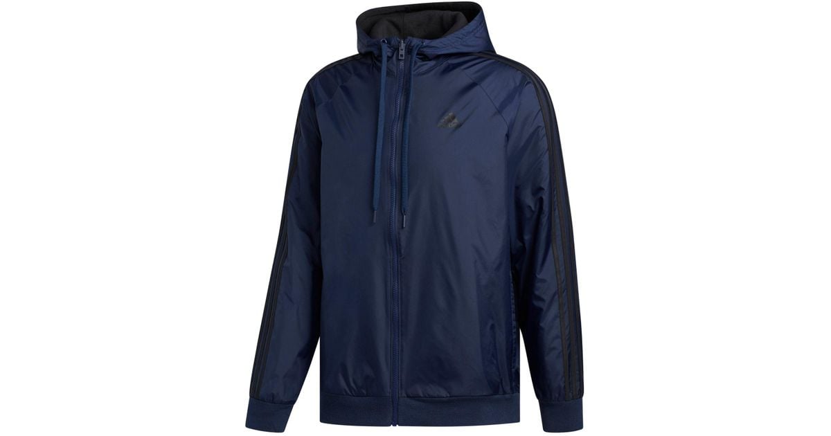 adidas Synthetic Reversible Hooded Jacket in Navy (Blue) for Men - Lyst