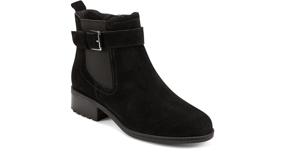 Easy Spirit Leather Rae Ankle Booties in Black Suede (Black) Lyst