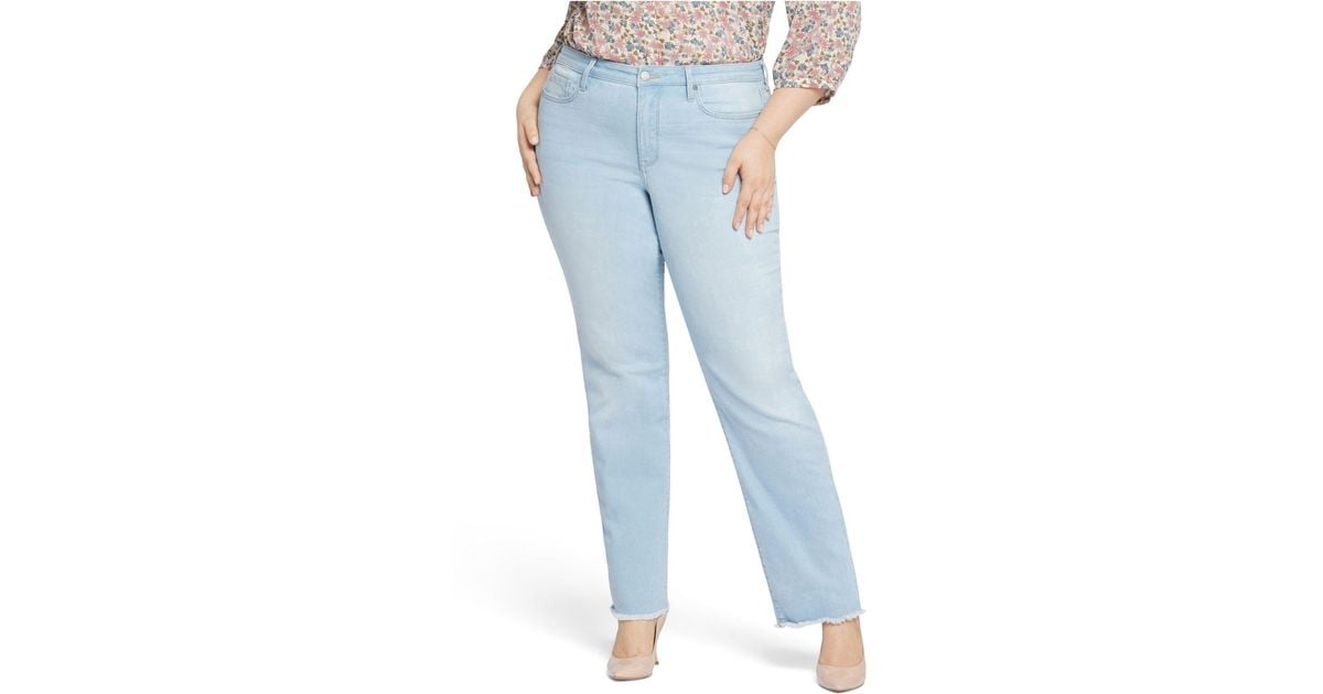 NYDJ Plus Size Mid Rise Relaxed Straight Jeans in Blue | Lyst