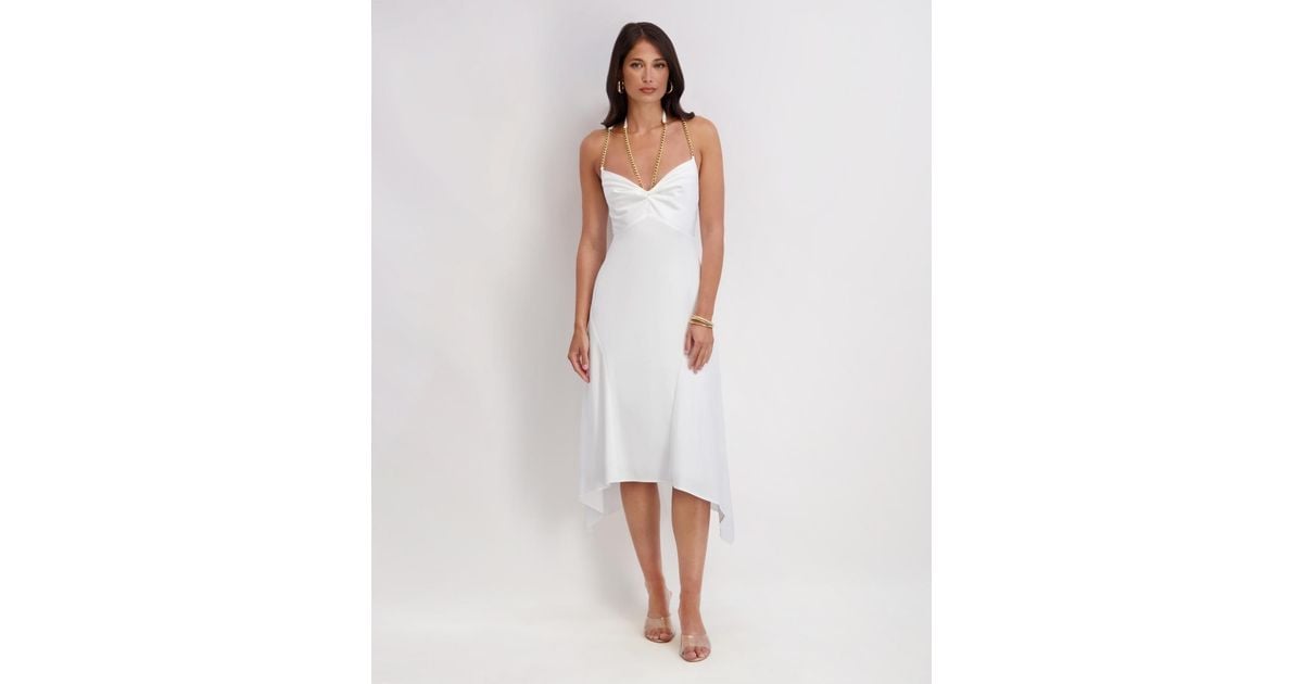 Siena Jewelry Sweetheart Neck Midi Dress in White | Lyst