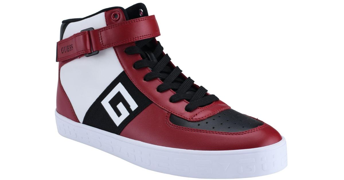 Guess Payor High Top Sneakers in Red, White, Black (Red) for Men | Lyst