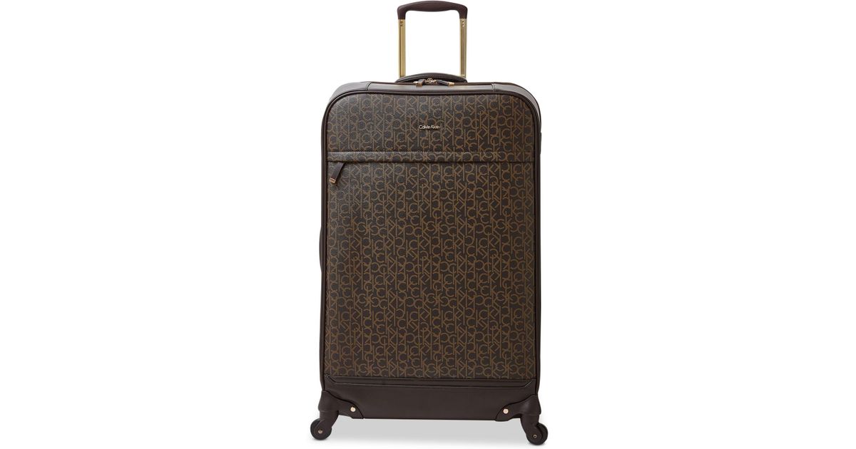 Calvin Klein Mulberry 29" Softside Spinner Suitcase in Brown | Lyst