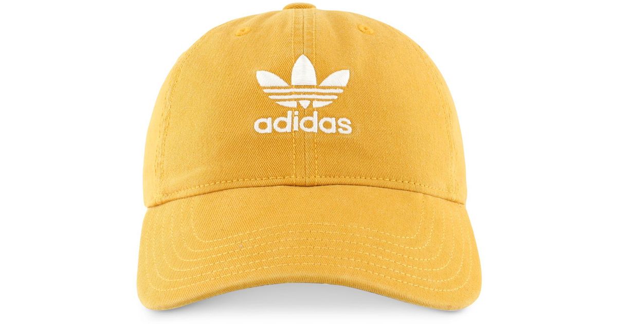 adidas Originals Cotton Relaxed Cap in Yellow for Men | Lyst