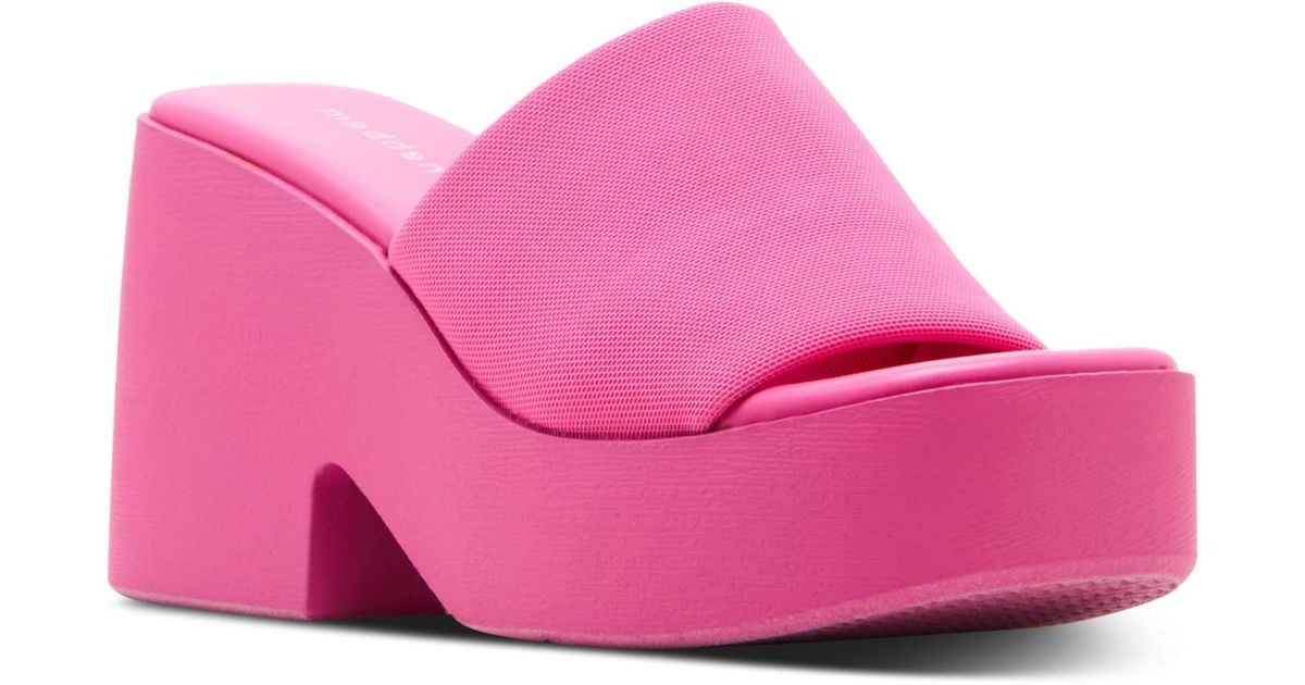 Madden Girl Raquel Platform Slide Sandals in Pink Lyst